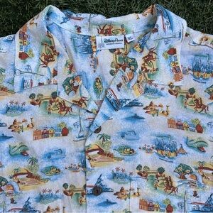 Disney Parks Vacation Club Disneyland Vintage Collection Button Up Shirt RARE XL